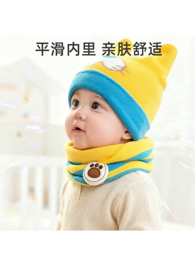 9i9 Baby Hat And Scarf Set Cute Cartoon Series Autumn Winter Knitted Warm Hat Red Tiger 0-3 Years F55
