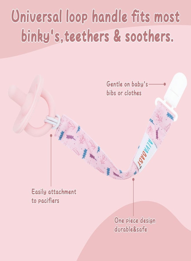 ALVABABY Pacifier Clips for Neutral Boys Girls 8 Pack Paci Binky Holder Leashes Rainbow 8DP09A - Image 3