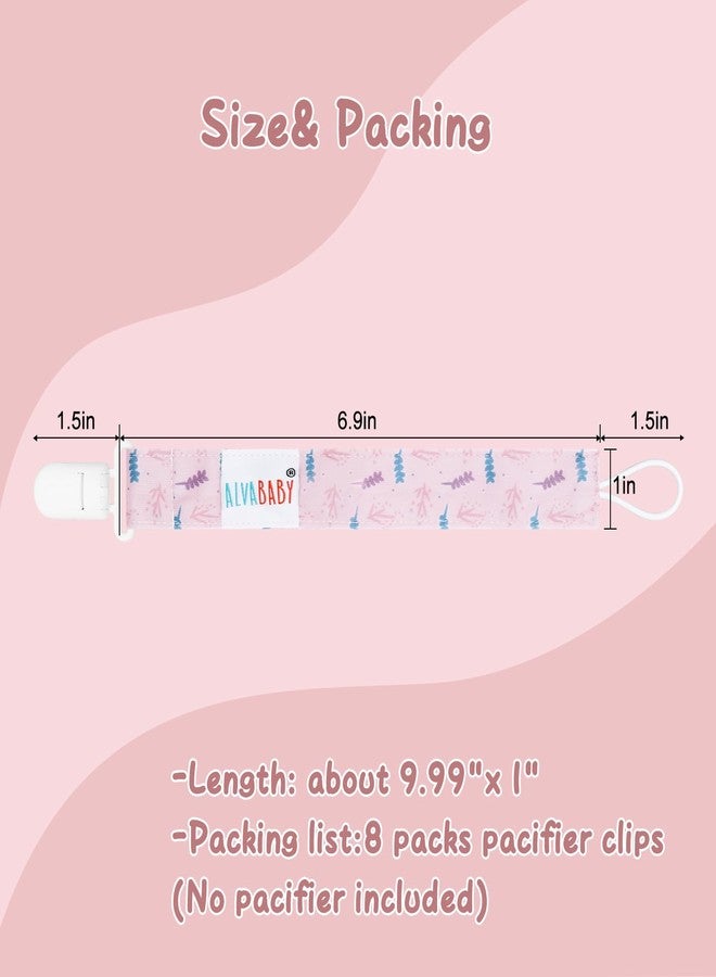 ALVABABY Pacifier Clips for Neutral Boys Girls 8 Pack Paci Binky Holder Leashes Rainbow 8DP09A - Image 4