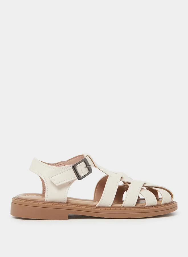 Styli Girls Woven Strap Buckle Sandals
