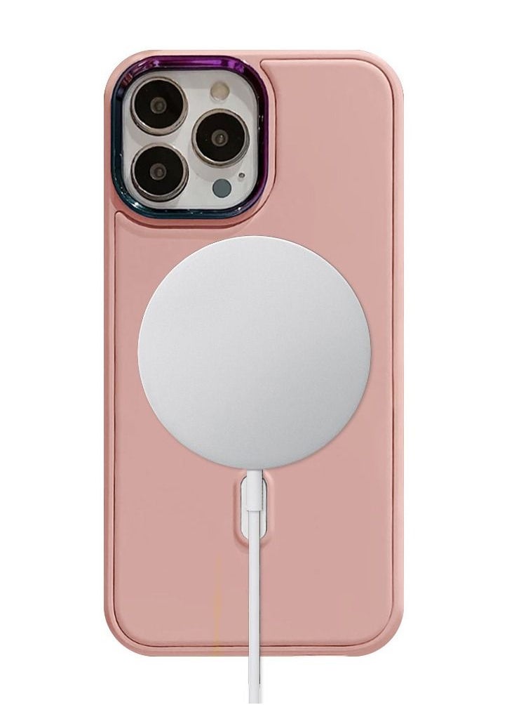 JOWAY - iPhone 14 Pro MagSafe Case Magnetic Cover Protective Shockproof Wireless Charging Compatible Pink - Image 1