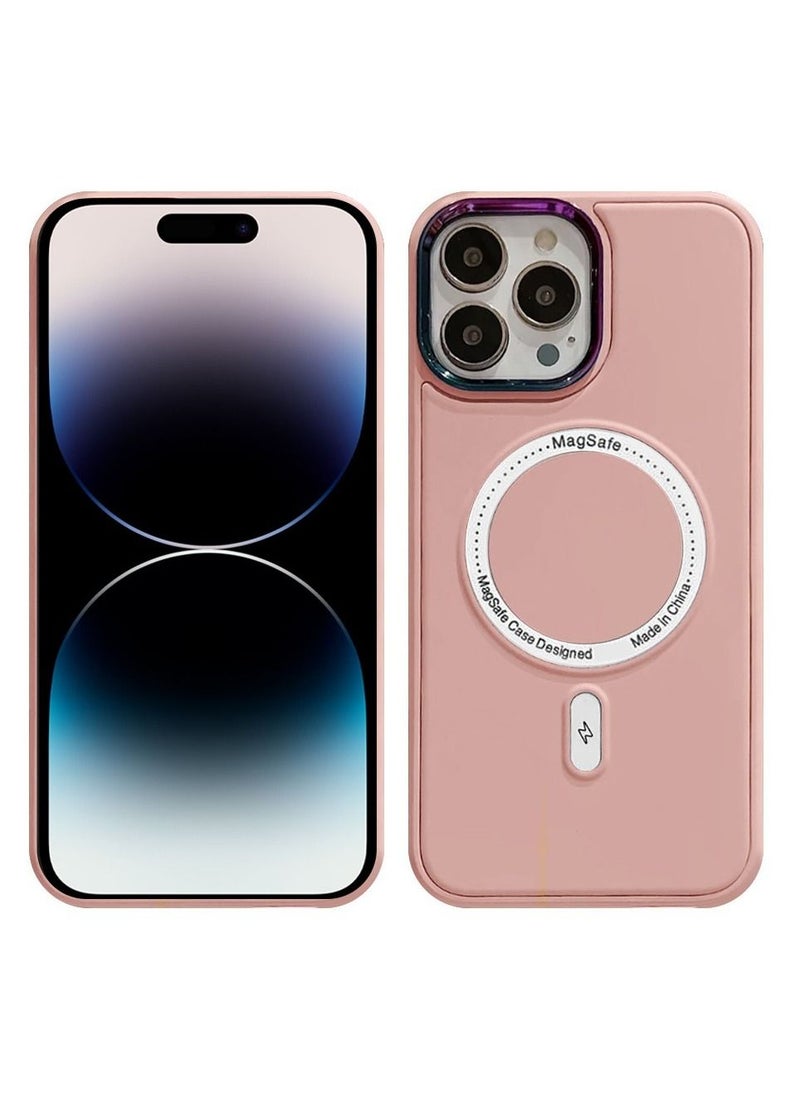 JOWAY - iPhone 14 Pro MagSafe Case Magnetic Cover Protective Shockproof Wireless Charging Compatible Pink - Image 1