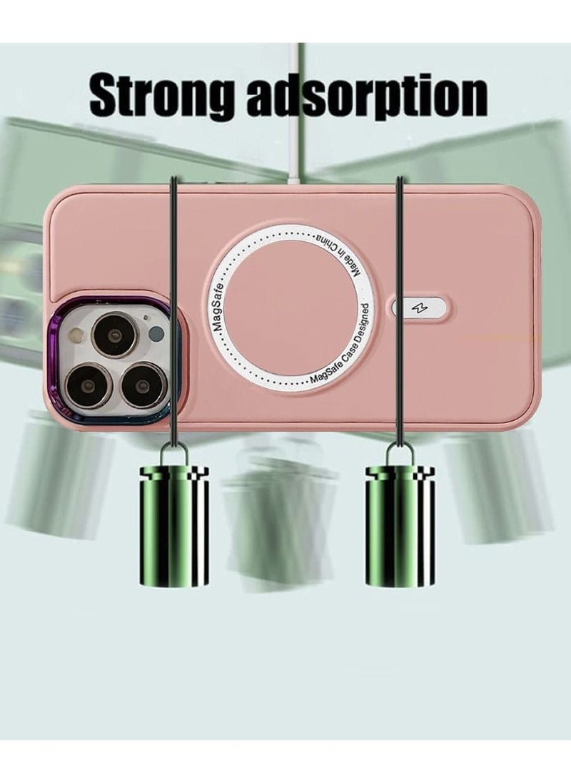 JOWAY - iPhone 14 Pro MagSafe Case Magnetic Cover Protective Shockproof Wireless Charging Compatible Pink - Image 1