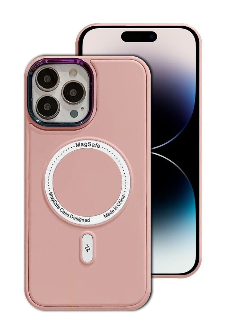 JOWAY - iPhone 14 Pro MagSafe Case Magnetic Cover Protective Shockproof Wireless Charging Compatible Pink - Image 1