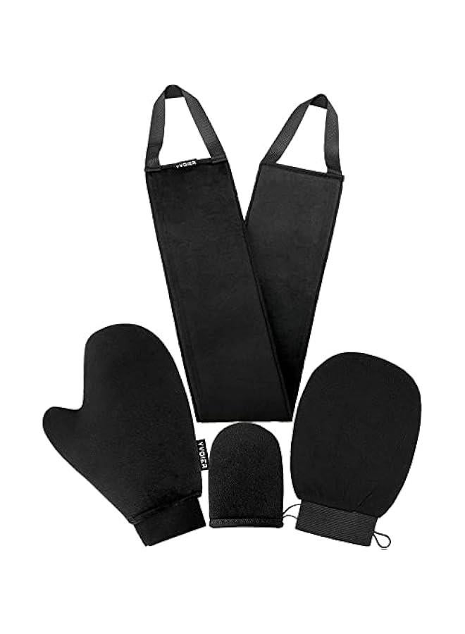 Self Tanning Mitt Applicator Kit 4 in 1 Self Applicator Set with Exfoliating Glove,Tan Mitt Applicator, Tanning Back Lotion Applicators for Your Back,Face Mitt for Tanning Lotion, Spray, Mousse - Image 1