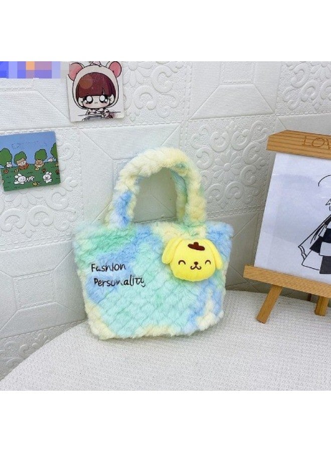 Loquat Yugui Ledi Pudding Cool Rice Tie-Dye Handheld Bow Old Duck Purple Doll Doll Doll Machine Grasp Gift-Specifications:Cinnamon Tie Dye Handbag - Image 3