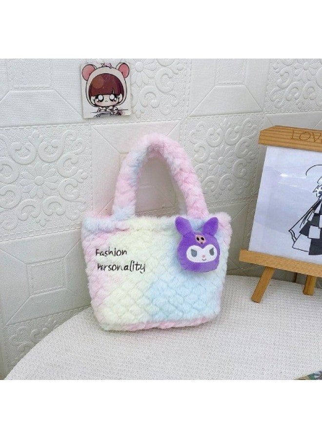 Loquat Yugui Ledi Pudding Cool Rice Tie-Dye Handheld Bow Old Duck Purple Doll Doll Doll Machine Grasp Gift-Specifications:Cinnamon Tie Dye Handbag - Image 4