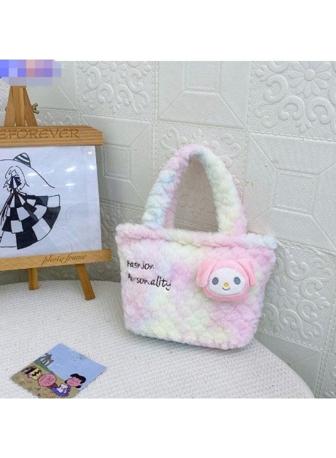 Loquat Yugui Ledi Pudding Cool Rice Tie-Dye Handheld Bow Old Duck Purple Doll Doll Doll Machine Grasp Gift-Specifications:Cinnamon Tie Dye Handbag - Image 2