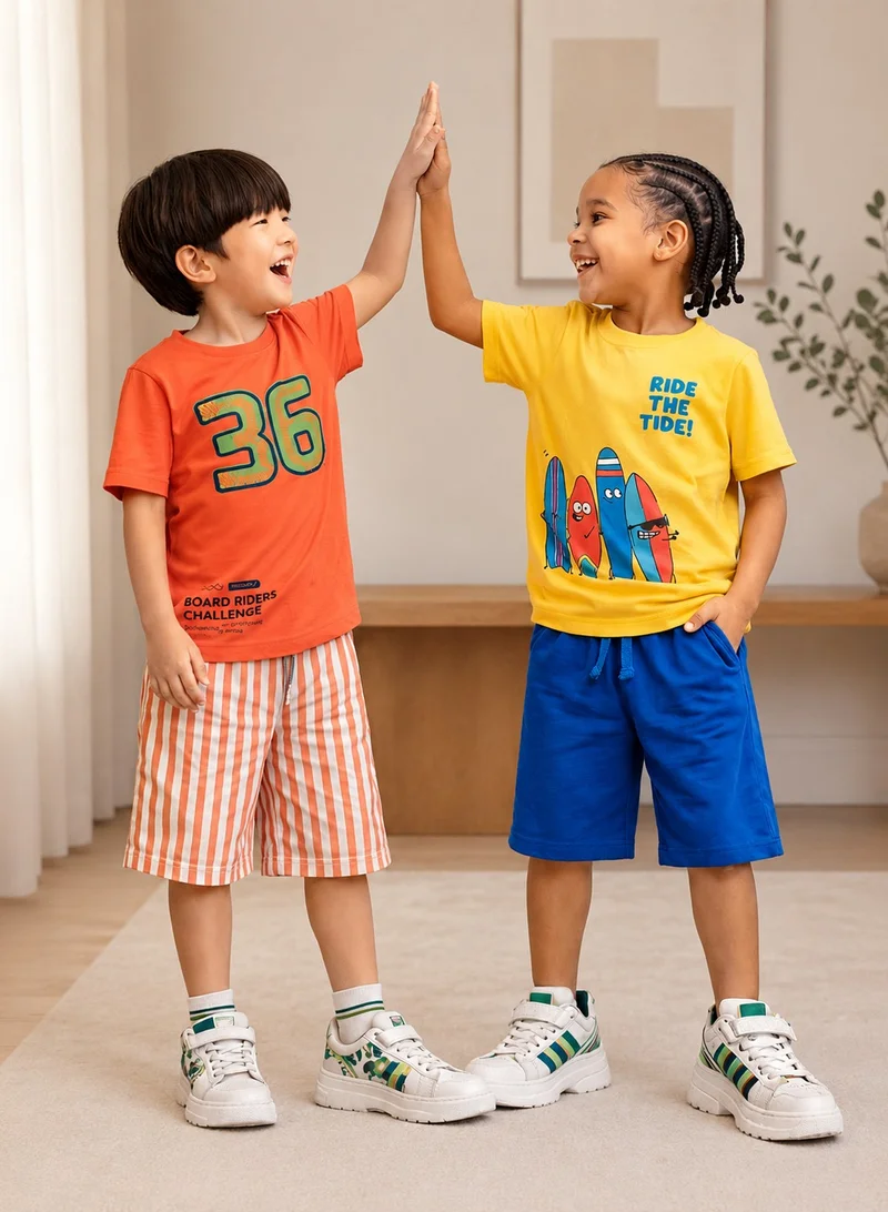 فكتور اند جين Boys’ Multipack – Graphic T-Shirts & Shorts Set (4 Pack)