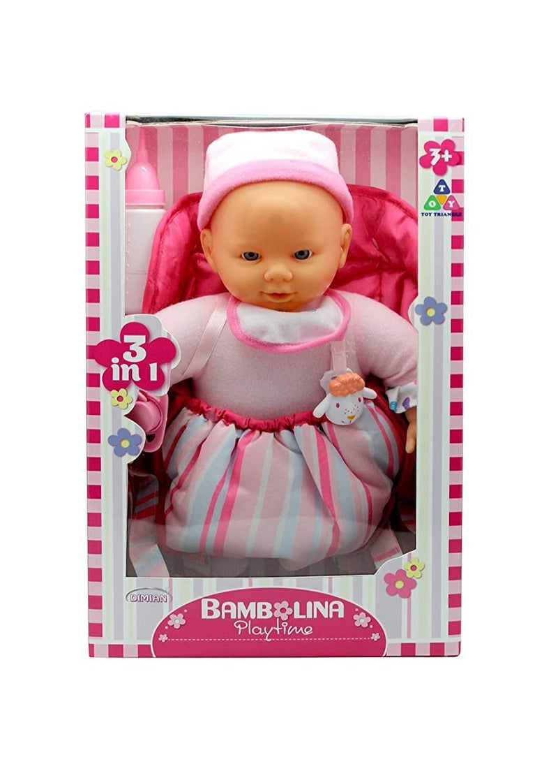 بامبولينا دمية رويال بيبي مقاس 30 سم مع مجموعة حاملة اطفال - للاعمار من سنتين فما فوق