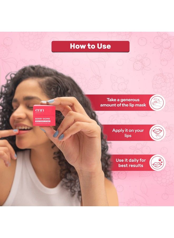 Enn Berry Bomb Tinted Lip Mask for Intense Hydration, Nourishes Dry, Damaged & Chapped Lips with Natural Berries Extract & Hyaluronic Acid for Lip Pigmentation Removal, 6Gm - Image 5