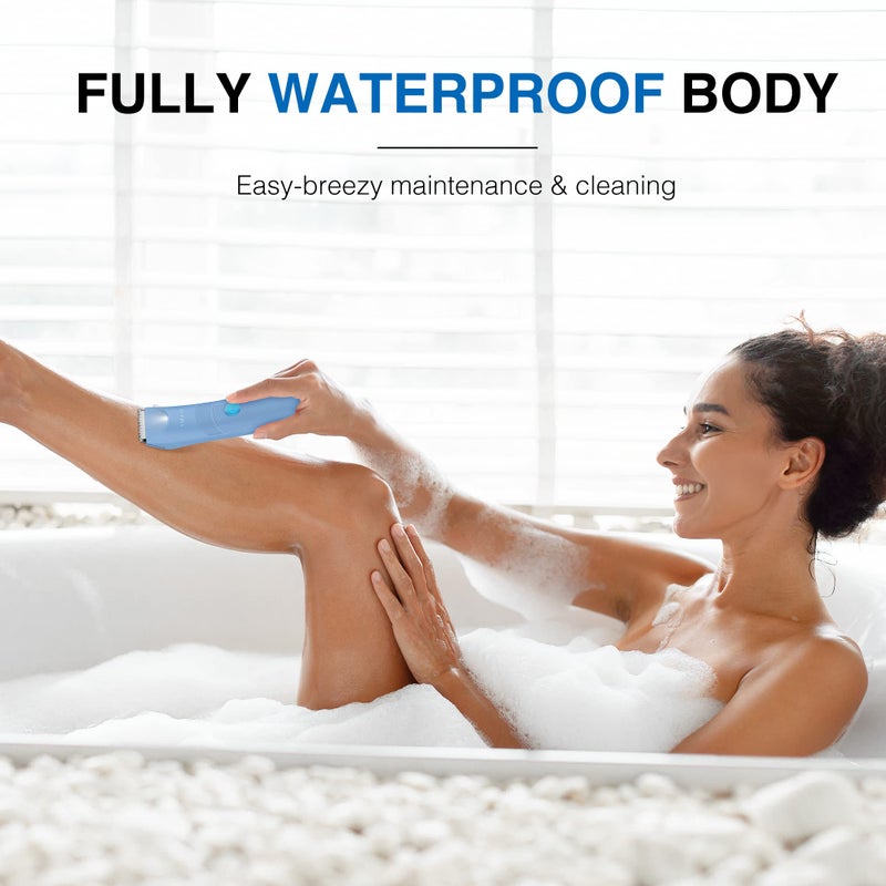 VIKICON Bikini Trimmer for Women: Painless Electric Pubic/Leg Shaver w/Light, Ceramic Hypoallergenic Blade, Waterproof Cordless Razor for Sensitive Skin, Travel-Ready Body Groomer, Gift for Her - Image 5