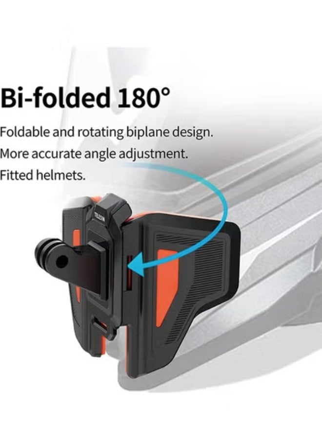 TELESIN Motorcycle Camera Helmet Mount Chin Strap Clamp Front Mount for GoPro Max Hero 12 11 10 9 8 7 6 5 9 Insta360 X3 X4 Go3 Ace Pro, DJI Action 3 4 Osmo Pocket 3 Dirtbike Bike Mounting Accessories - Image 3