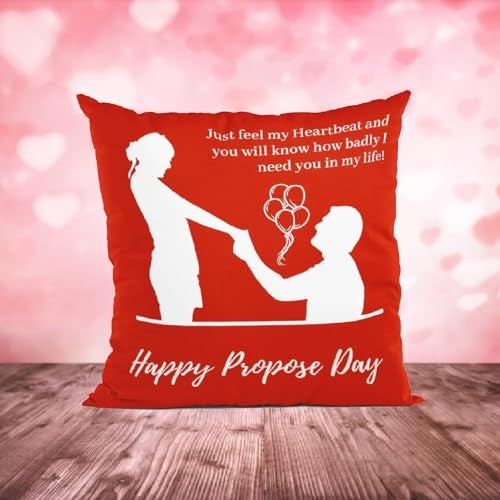 ascension Propose Day Printed Cushion Cover 12x12 with Filler Love Printed Cushion Gift for Boyfriend Girlfriend Valentine Day Gift Items Love Theme Printed Cushion for Gifts (Design 1) - Image 2