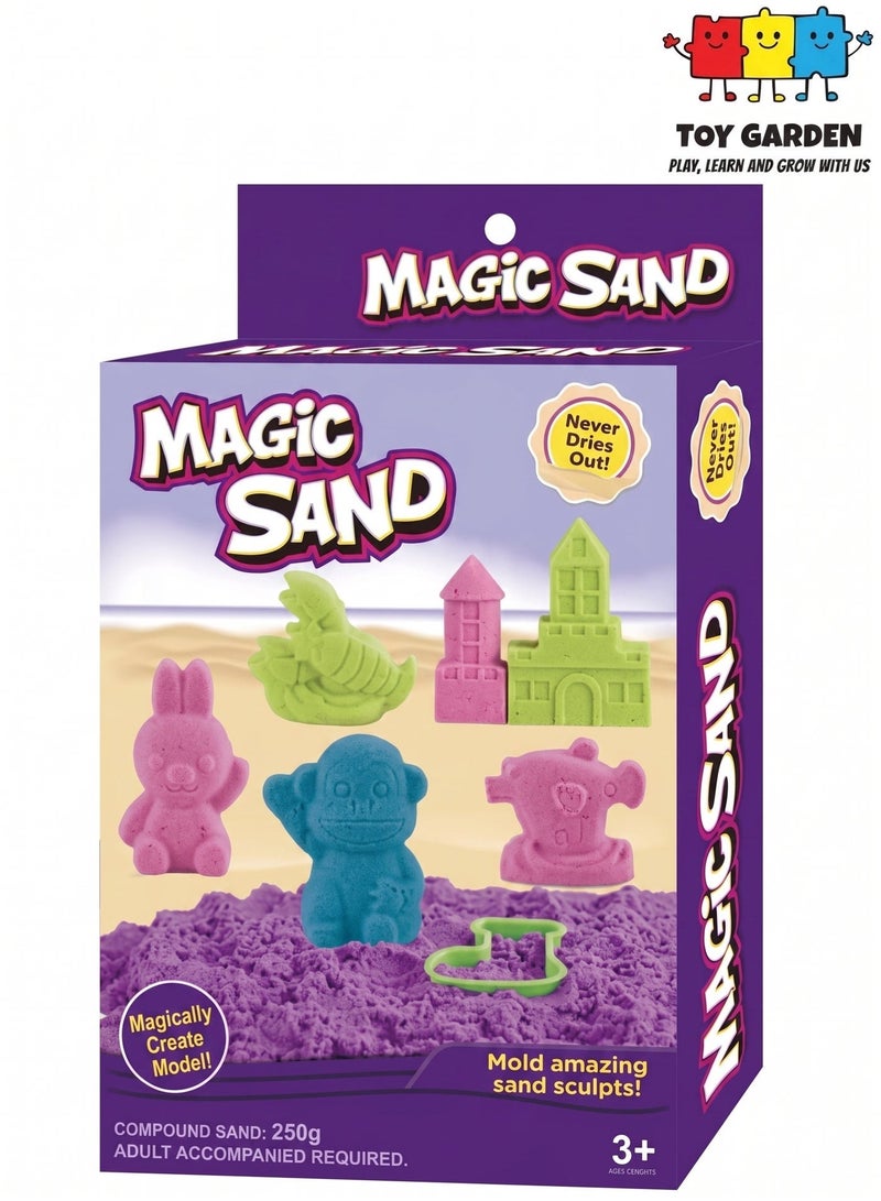 TOY GARDEN Magic Sand Clay Box for Kids – Colorful Molding Sand Kit with Tools, Sensory Play Toy Set, Age 3+ - Image 1