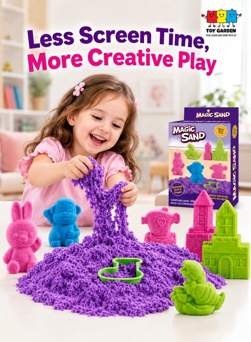 TOY GARDEN Magic Sand Clay Box for Kids – Colorful Molding Sand Kit with Tools, Sensory Play Toy Set, Age 3+ - Image 1