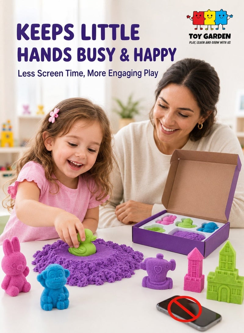 Magic Sand Clay Box for Kids – Colorful Molding Sand Kit with Tools, Sensory Play Toy Set, Age 3+ - Image 2