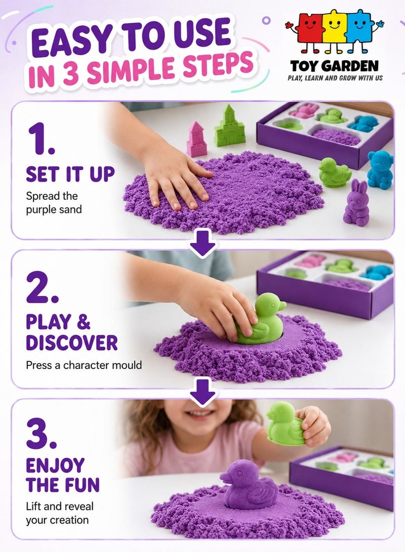 Magic Sand Clay Box for Kids – Colorful Molding Sand Kit with Tools, Sensory Play Toy Set, Age 3+ - Image 5