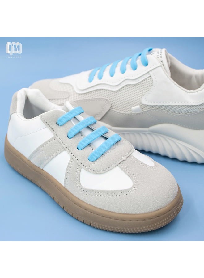 INMAKER (Adults Size, Blue) - No Tie Shoelaces for Kids and Adults, Elastic Shoe Laces for Sneakers, Silicone Tieless Laces - Image 2