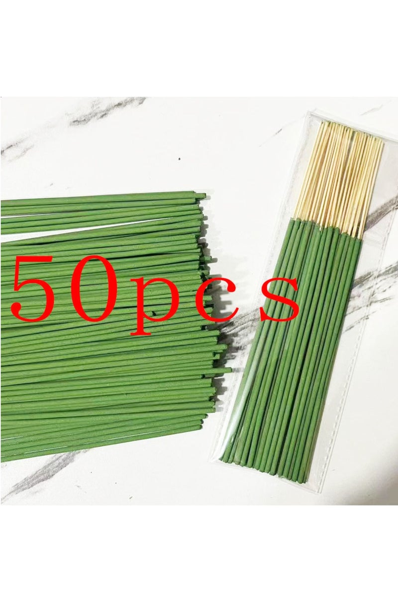 22cm Citronella Lemongrass Bamboo Incense, Outdoor Camping Mosquito Repellent Incense (50 Count in a Transparent Bag)  - Image 1