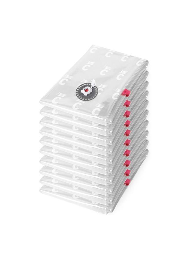 COMPACTOR 10-Piece SpSaving Durable Zipper Closure Medium Vacuum Storage Bag Set Clear - Image 1