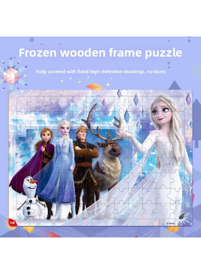 Disney Ice And Snow Spider-Man Princess Children's 96-Piece Wooden Frame Puzzle Baby's Early Education And Intelligence Toys-Color:Spider-Man 96 Pieces Of 4122 - Image 2