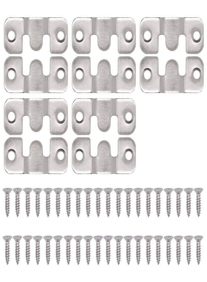 GDFYMI 10 Pcs Sectional Couch Connectors, Stainless Steel Furniture Sofa Interlocking Sectional Connectors with Screws (Silver, Large) - Image 1
