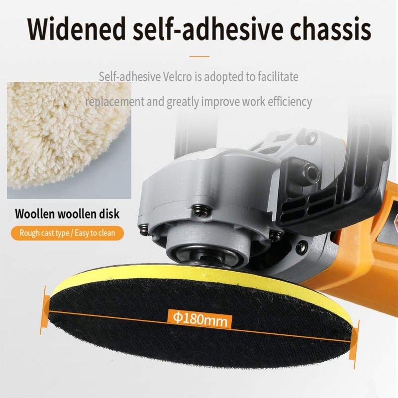 MLD 1200W to 1400W 7 inch Electric car Polisher Machine with Wool Buffing Pad 1 Backing pad Double Insulated with Speed Control (Colours as per Availability) - Image 2