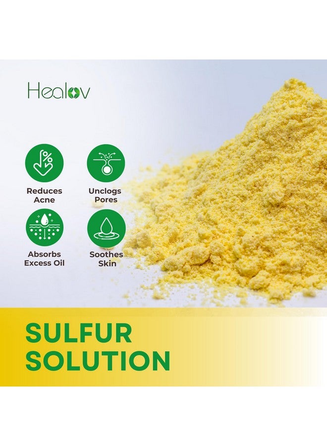 Healov Sulfur Face Mask - All Natural Sulfur Facial Clay Mask - Glowing Skin Mask For Acne, Spots, Oily Skin - Sulfur Acne Mask Absorbs Excess Oil and Unclogs Pores - Sulfur Mask Skincare - Image 4