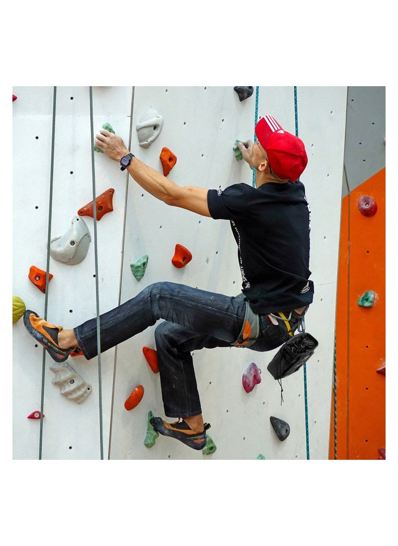 Generic - 1 PCS Rock Climbing Chalk Bag with Carabiner and Adjustable Strap, Ideal for Bouldering, Gymnastics, CrossFit, and Lifting; Features Pockets for Phone and Valuables. - Image 1