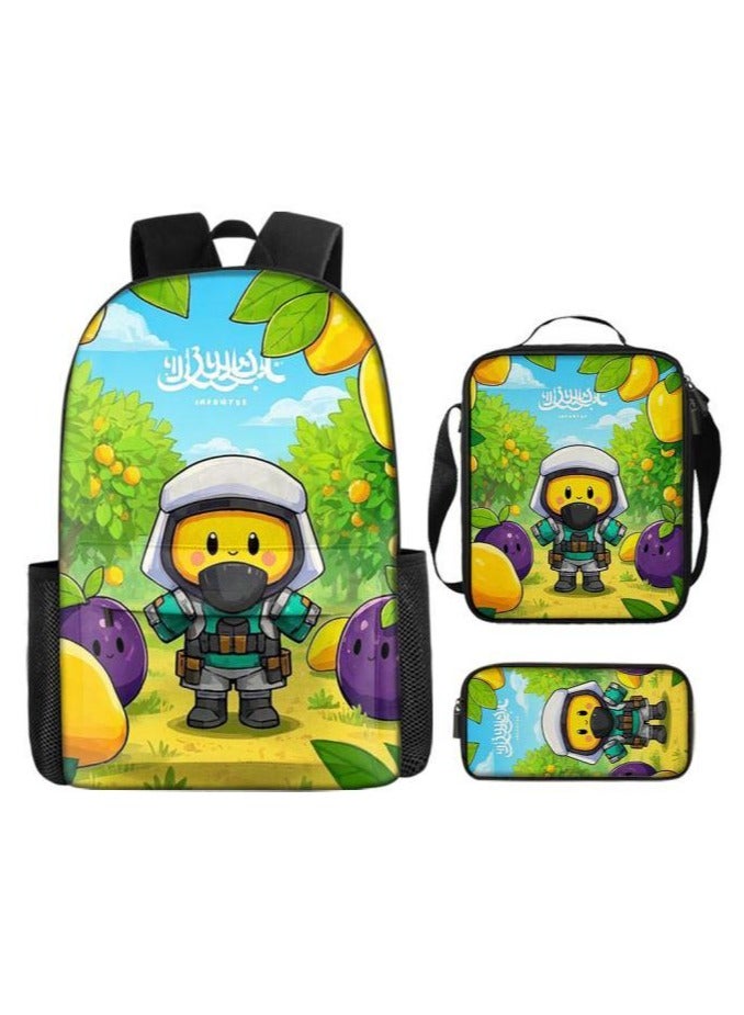 The latest universal cartoon new three-piece schoolbag (for students, teenagers, children) - 845