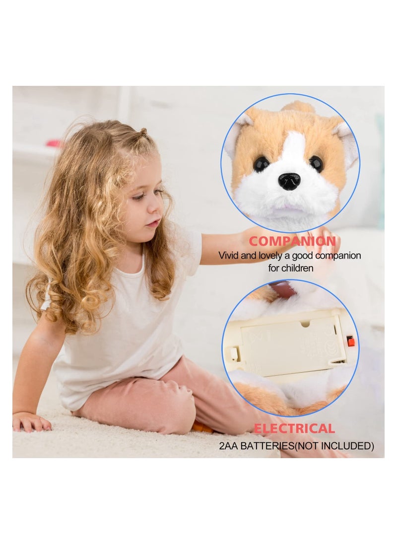 KASTWAVE Plush Interactive Toy Electronic Pet Plush Golden Retriever Toy Puppy Electronic Interactive Pet Dog Can Walking Barking Tail Wagging Stretching Companion Animal for Kids (Pastoral Dog)  - Image 3