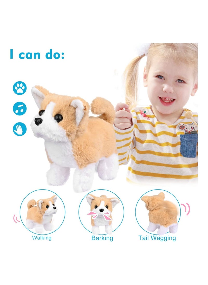 KASTWAVE Plush Interactive Toy Electronic Pet Plush Golden Retriever Toy Puppy Electronic Interactive Pet Dog Can Walking Barking Tail Wagging Stretching Companion Animal for Kids (Pastoral Dog)  - Image 5