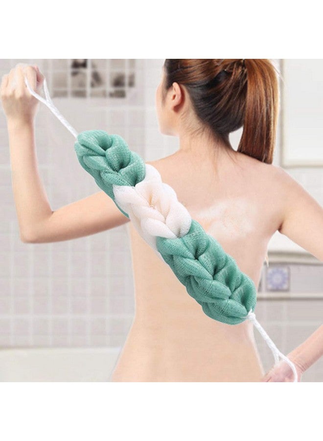 AARainbow 4 Packs Long Stretch Back Sponge With Rope Handles Back Scrubber Bath Shower Mesh Sponge Exfoliating Body Scrub Stretch Braided Loofah For Men And Women (B-1 Grey+1 Green+1 Pink+1 Coffee) - Image 5