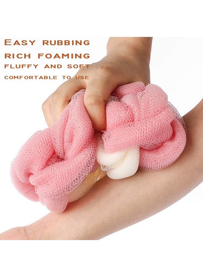 AARainbow 4 Packs Long Stretch Back Sponge With Rope Handles Back Scrubber Bath Shower Mesh Sponge Exfoliating Body Scrub Stretch Braided Loofah For Men And Women (B-1 Grey+1 Green+1 Pink+1 Coffee) - Image 4