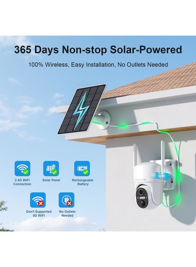 HOSAFE.COM Outdoor Wireless Surveillance Camera Battery Security Camera WiFi Outdoor Solar Wireless Surveillance Camera 2 Way Audio 2K Motion Detection Alarm Color Night Vision Waterproof - Image 2