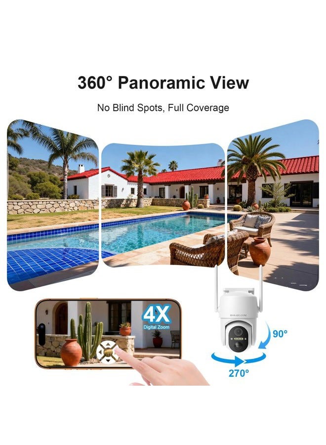 HOSAFE.COM Outdoor Wireless Surveillance Camera Battery Security Camera WiFi Outdoor Solar Wireless Surveillance Camera 2 Way Audio 2K Motion Detection Alarm Color Night Vision Waterproof - Image 3