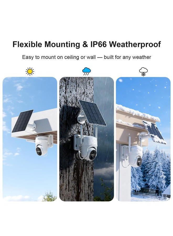 HOSAFE.COM Outdoor Wireless Surveillance Camera Battery Security Camera WiFi Outdoor Solar Wireless Surveillance Camera 2 Way Audio 2K Motion Detection Alarm Color Night Vision Waterproof - Image 5