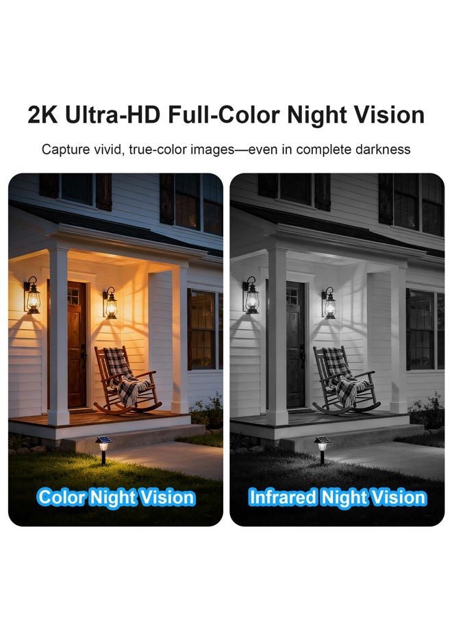 HOSAFE.COM Outdoor Wireless Surveillance Camera Battery Security Camera WiFi Outdoor Solar Wireless Surveillance Camera 2 Way Audio 2K Motion Detection Alarm Color Night Vision Waterproof - Image 4