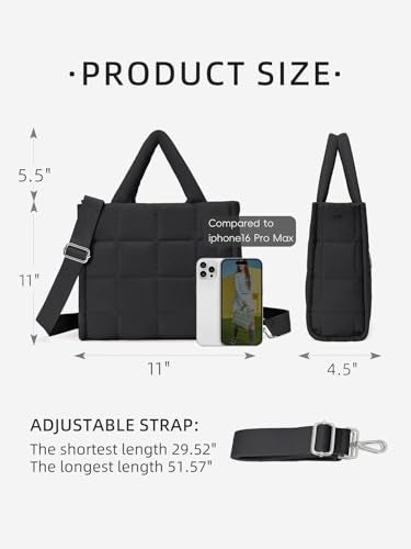WESTBRONCO Puffer Crossbody Bags for Women, Quilted Purses, Lightweight Shoulder Bag Puffy Bag Nylon Handbags for Travel - Image 2