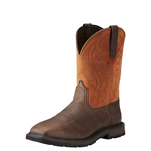 Ariat Groundbreaker Wide Square Steel Toe Work Boots - Men's Safety Toe Leather Work Boot - Image 1
