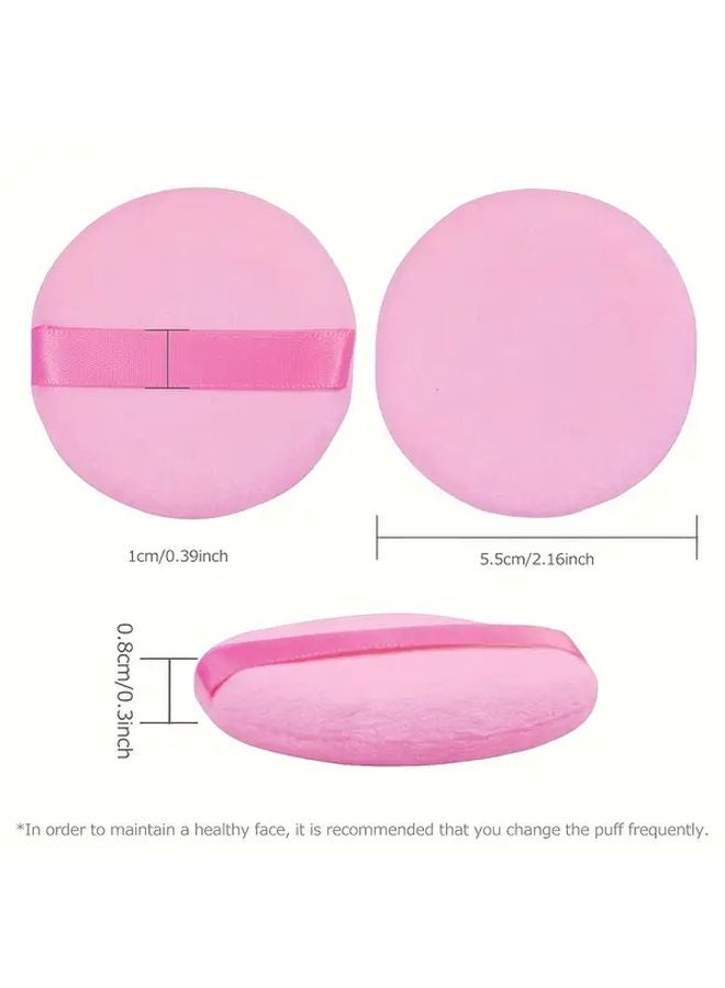 10 Pack Rose Red Flocking Powder Puffs Round Velvety Makeup Applicators Reusable - Image 5