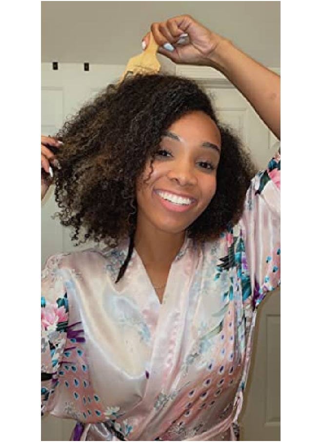 GranNaturals - Hair Picks For Curly Hair 4Prong Widetoothed Comb Hair Pick For Fluffing Curls Wooden Hair Pic For Combing Styling Detangling African American Hairstyles And Curly + Wavy Hair - Image 1