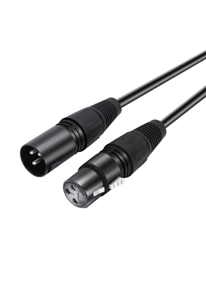 ماركة غير محددة رأس من سبائك الزنك الأسود عبر الحدود من Canon line ذكر إلى أنثى، خط صوت الميكروفون XLR متوازن من Canon - اللون: خط أسود من الرأس الأسود من ذكر إلى ذكر - الطول: 1.5 متر  - Image 2