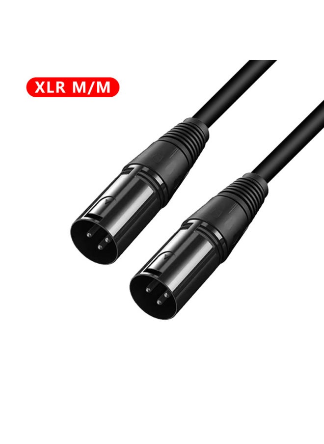 ماركة غير محددة رأس من سبائك الزنك الأسود عبر الحدود من Canon line ذكر إلى أنثى، خط صوت الميكروفون XLR متوازن من Canon - اللون: خط أسود من الرأس الأسود من ذكر إلى ذكر - الطول: 1.5 متر  - Image 1