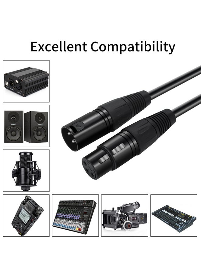 ماركة غير محددة رأس من سبائك الزنك الأسود عبر الحدود من Canon line ذكر إلى أنثى، خط صوت الميكروفون XLR متوازن من Canon - اللون: خط أسود من الرأس الأسود من ذكر إلى ذكر - الطول: 1.5 متر  - Image 4