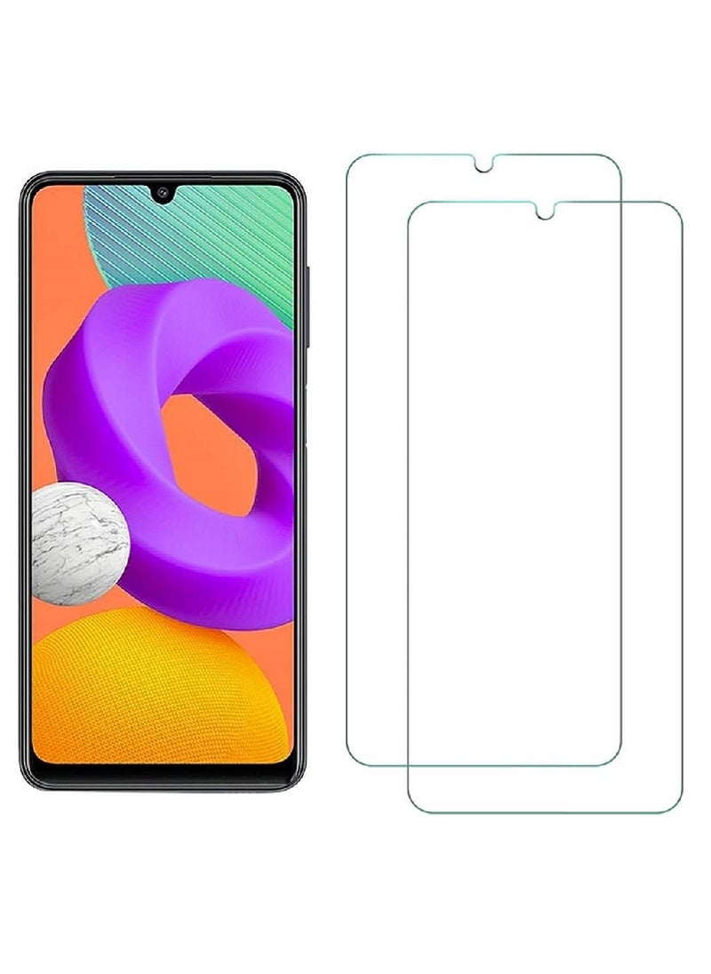 2 Pieces Tempered Glass Screen Protector Clear Designed For Samsung Galaxy M22 Full Screen Coverage And Bubble Free - Image 1