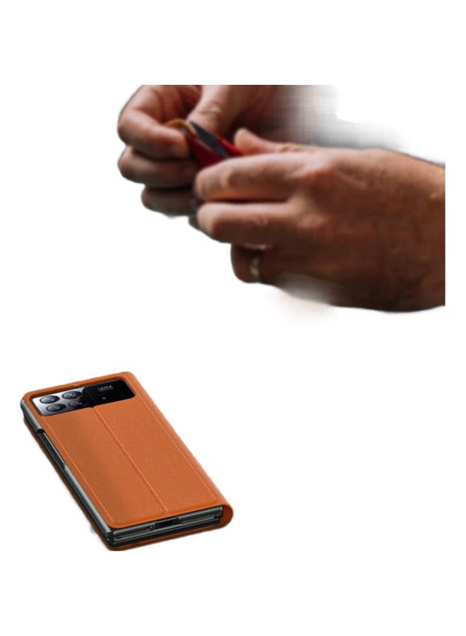 Kmaxai Foldable Phone Case For Xiaomi Mix Fold 3, Protective Cover With Stand, Magnetic, Full Protection, Shockproof, Smart Sleep/Wake, Business Leather Case, Black - Image 3
