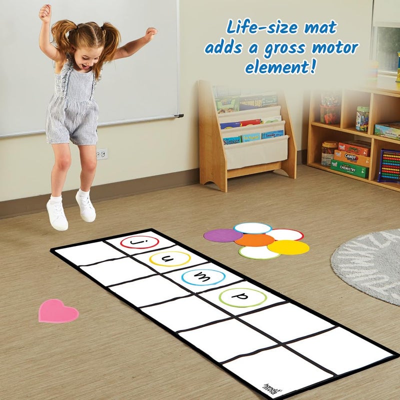 hand2mind hand2mind Elkonin Box Floor Mat Activity Set Phonemic Awareness Phonics Games Science of Reading Classroom Materials Toddler Gross Motor Toys Kids Active Play Preschool Learning Activities - Image 4