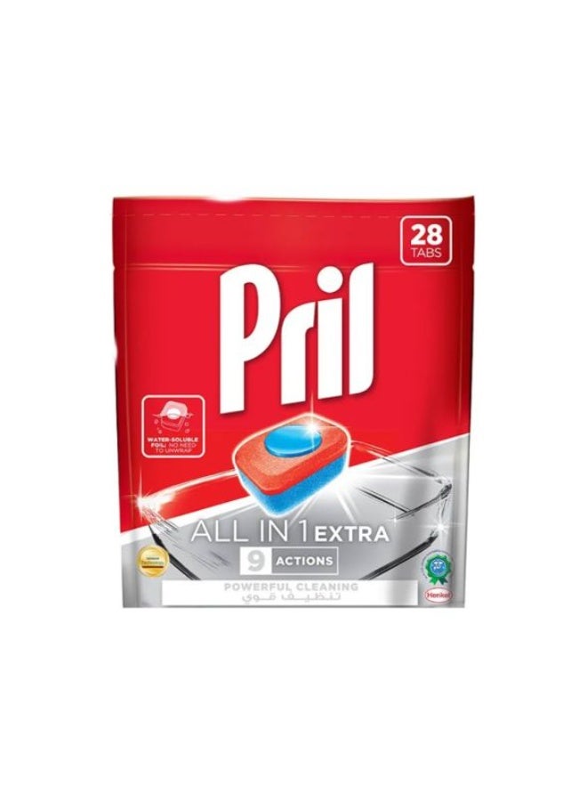 PRIL All-in-1 Automatic Dishwasher Tablets – 28 Tabs x 2 Packs  Powerful Grease Removal & Sparkling Clean Dishes - Image 1
